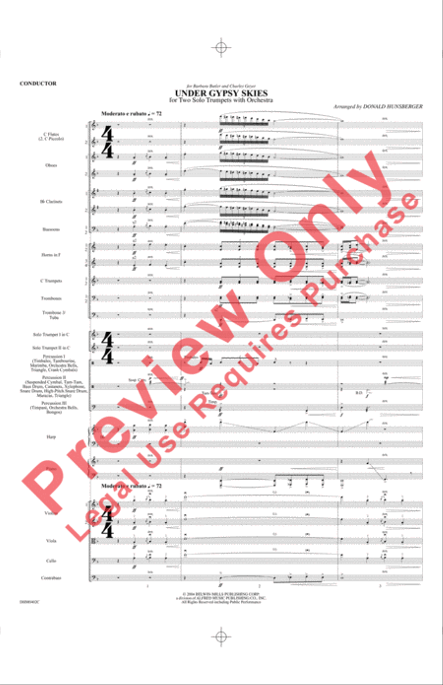 Under Gypsy Skies (for Two Solo Trumpets with Orchestra)