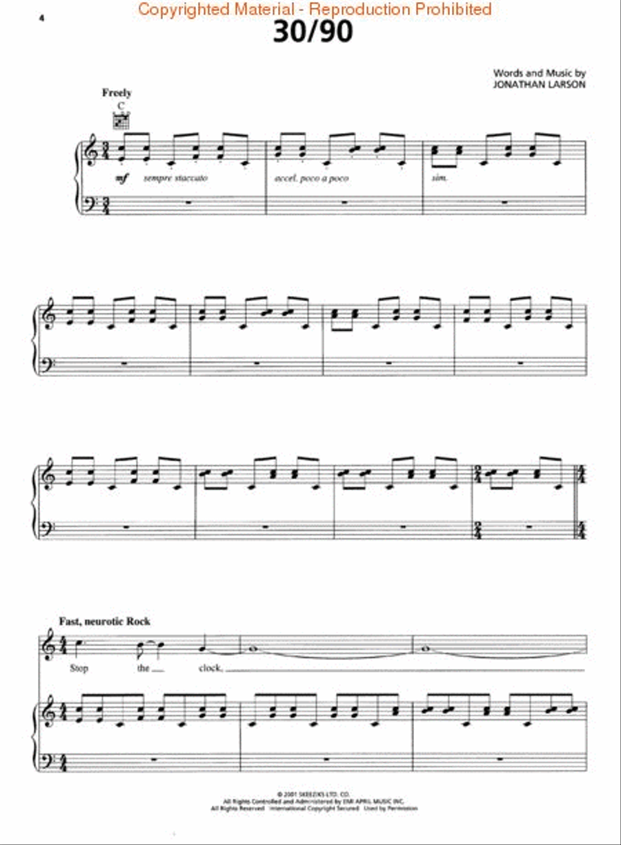 tick, tick ... BOOM! tick, tick ... BOOM! Piano, Vocal scores gallery preview page 3