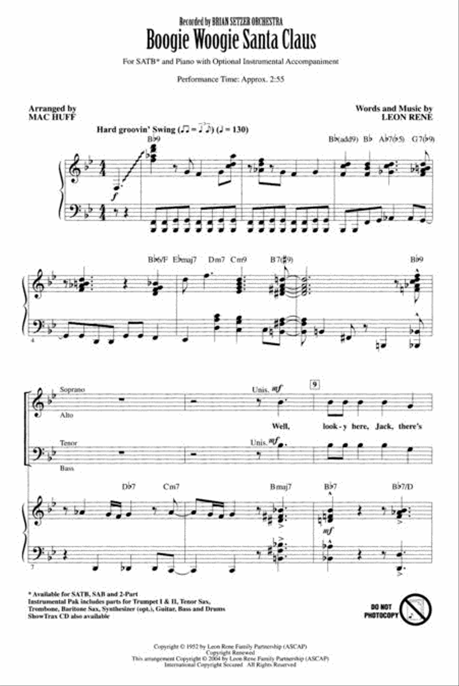 Boogie Woogie Santa Claus 4-Part scores gallery preview page 2