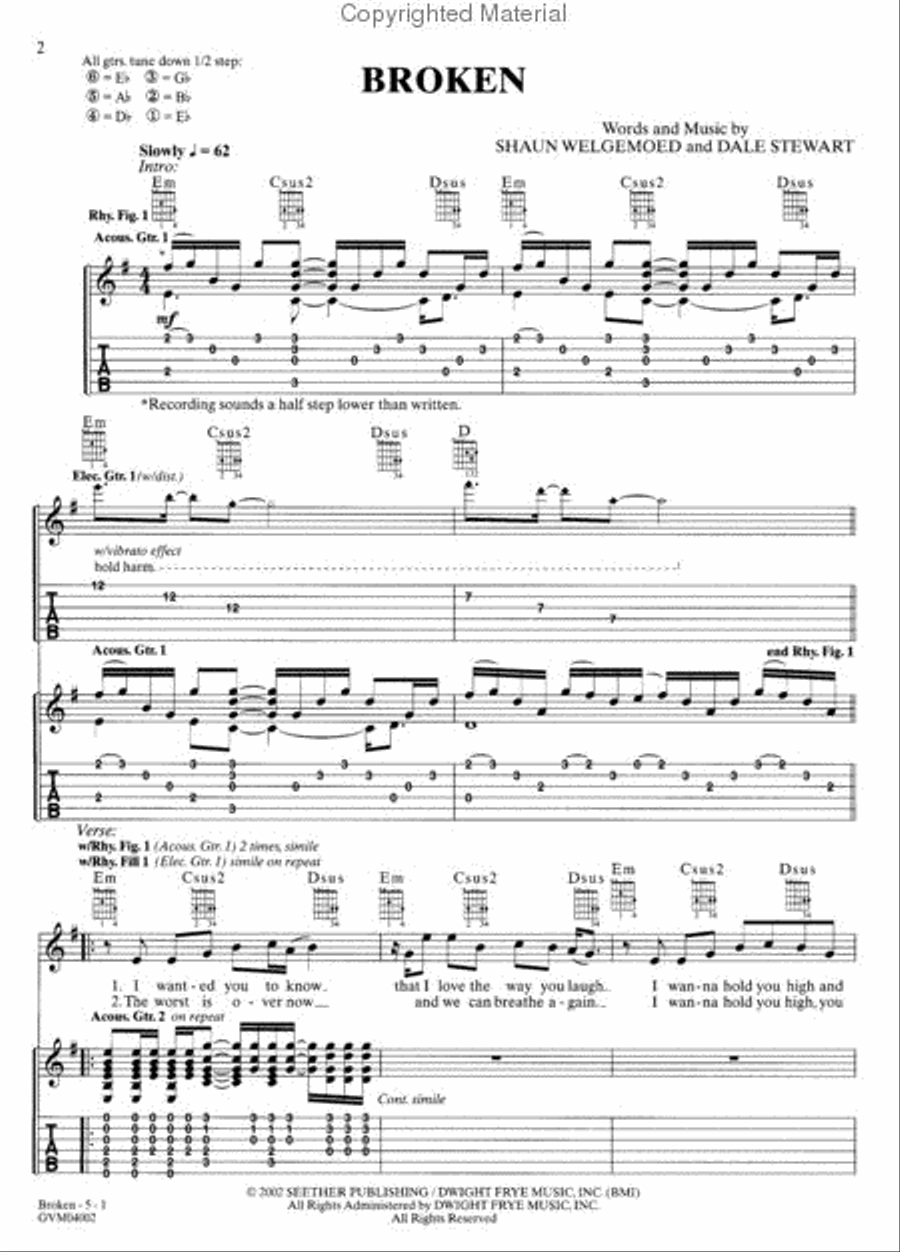 Broken Electric Guitar scores gallery preview page 2