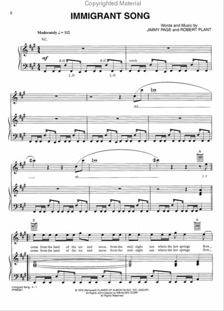 Led Zeppelin -- How the West Was Won Piano, Vocal, Guitar scores gallery preview page 3