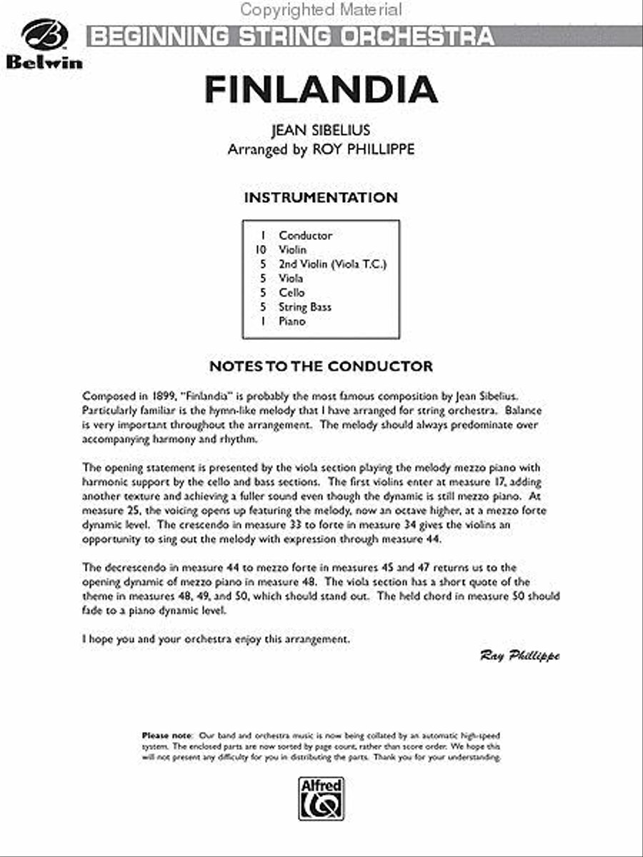 Finlandia Finlandia String Orchestra scores gallery preview page 10