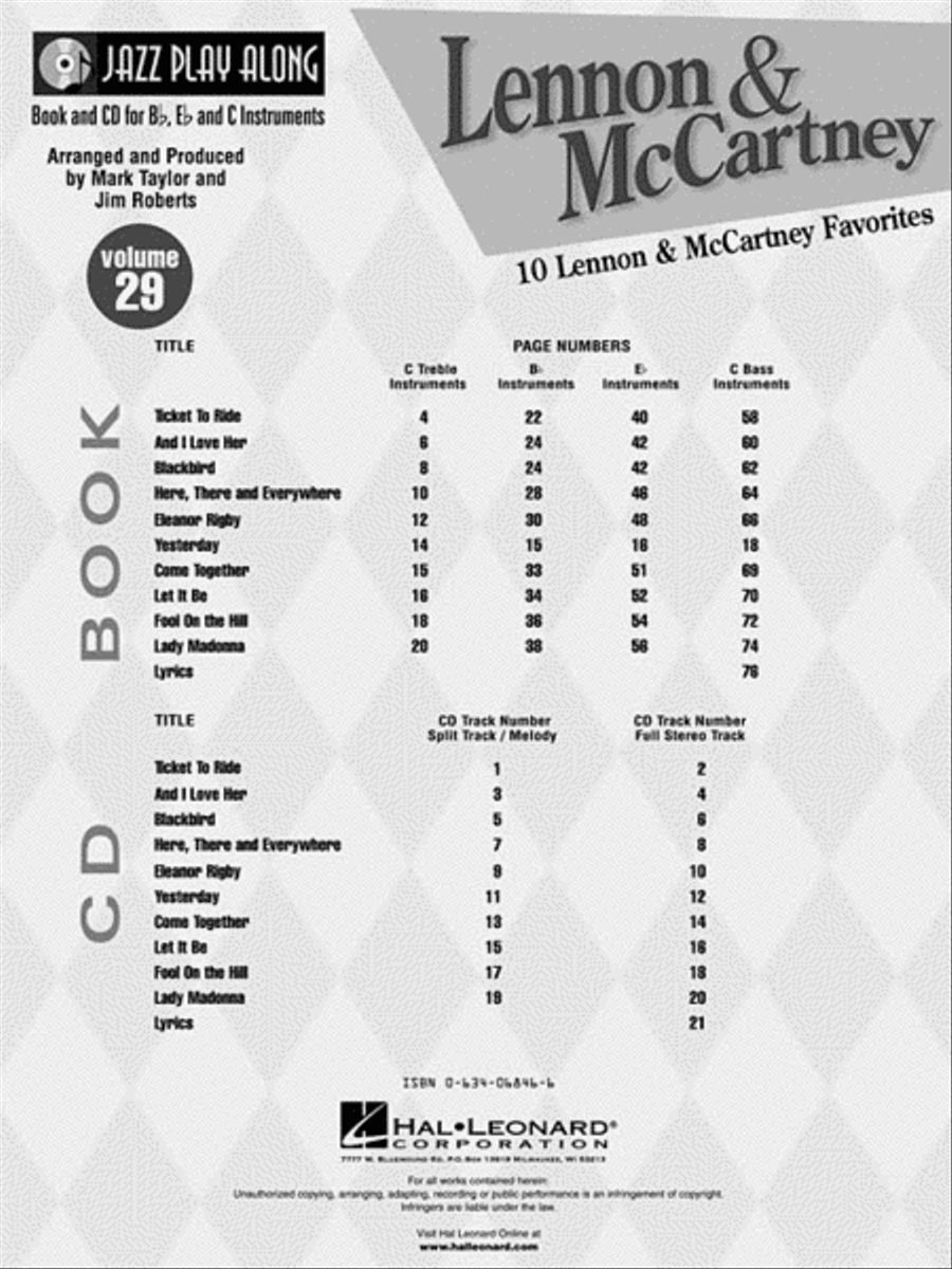 Lennon and McCartney C Instrument scores gallery preview page 3