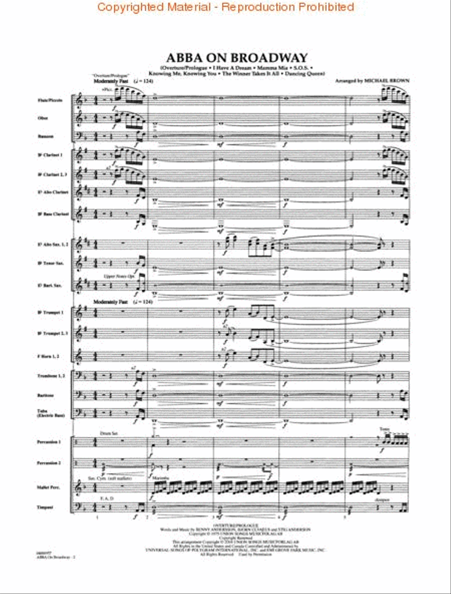 ABBA on Broadway ABBA on Broadway Concert Band scores gallery preview page 2