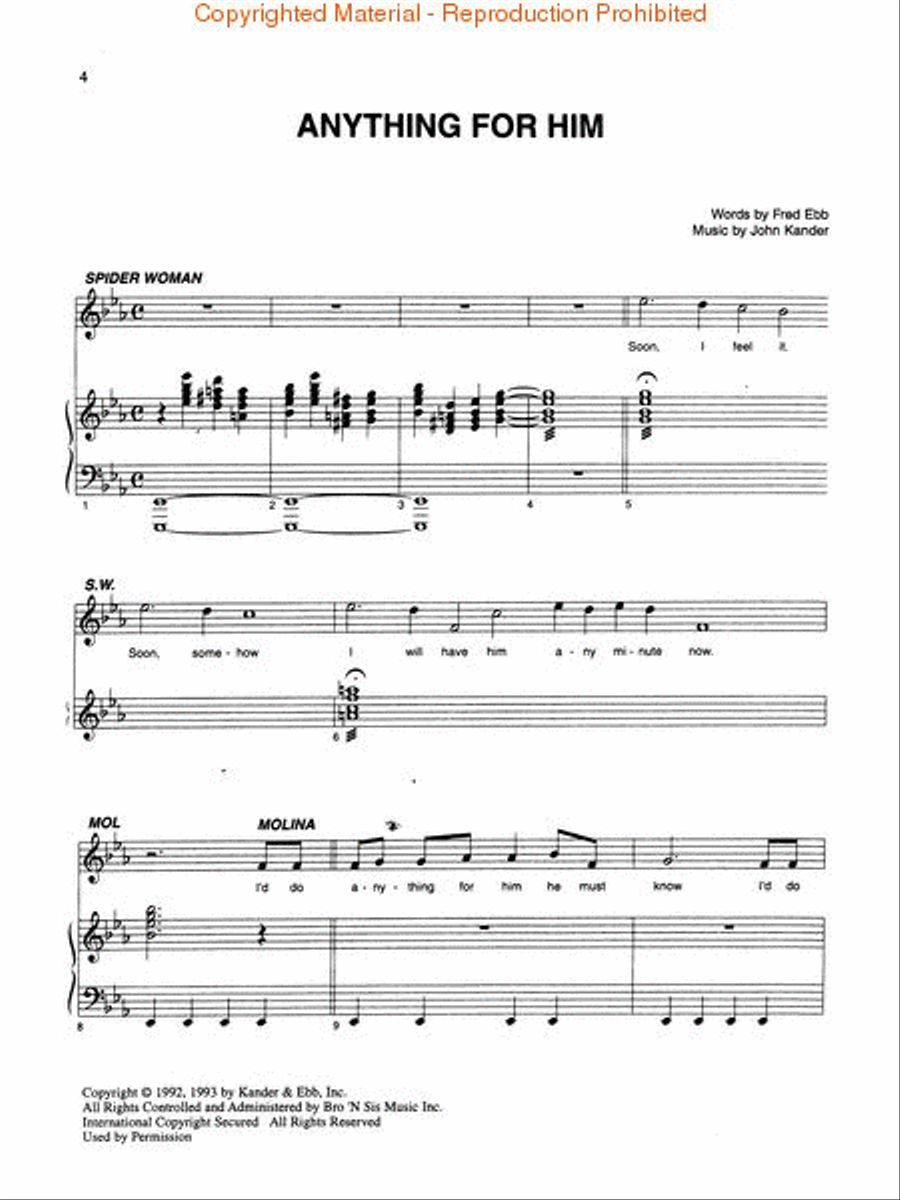 Kiss of the Spider Woman: The Musical Piano, Vocal, Guitar scores gallery preview page 2