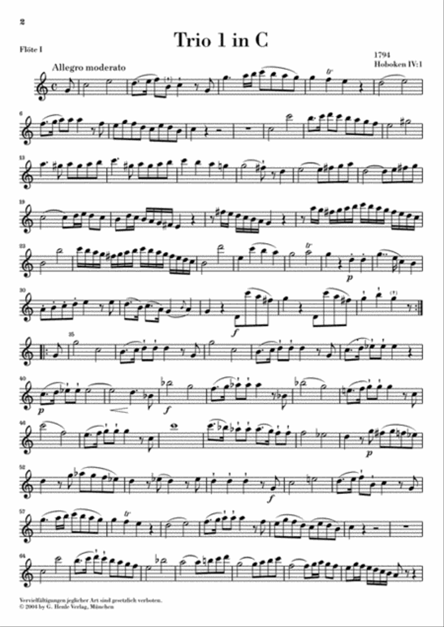 London Trios Hob.IV:1-4 London Trios Hob.IV:1-4 Flute scores gallery preview page 2