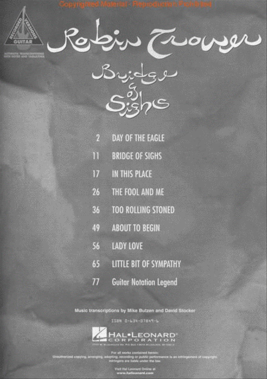 Robin Trower – Bridge of Sighs Electric Guitar scores gallery preview page 2