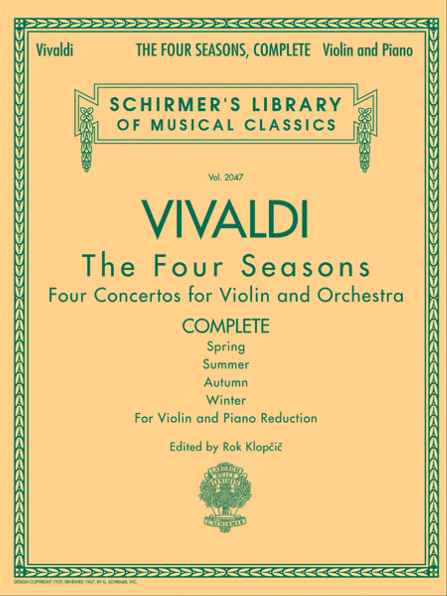 Antonio Vivaldi – The Four Seasons, Complete Violin scores gallery preview page 1