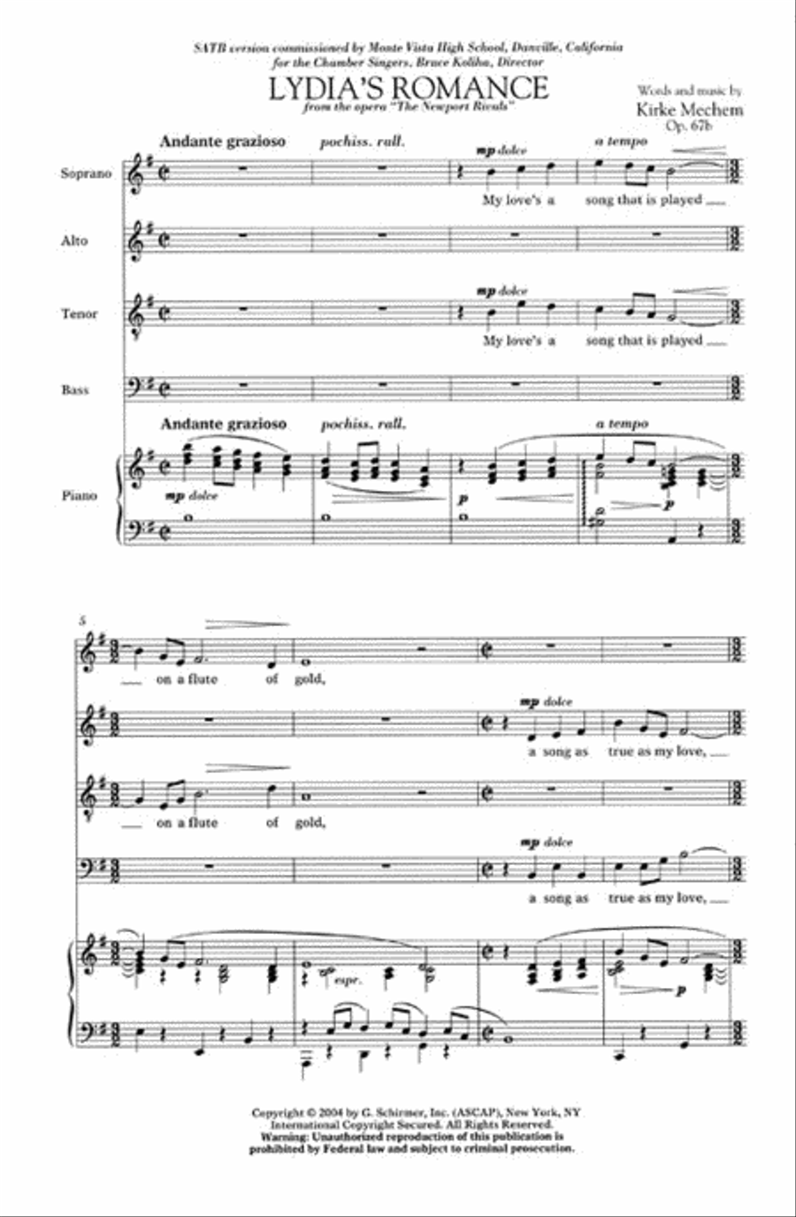 Lydia's Romance Lydia's Romance 4-Part scores gallery preview page 2