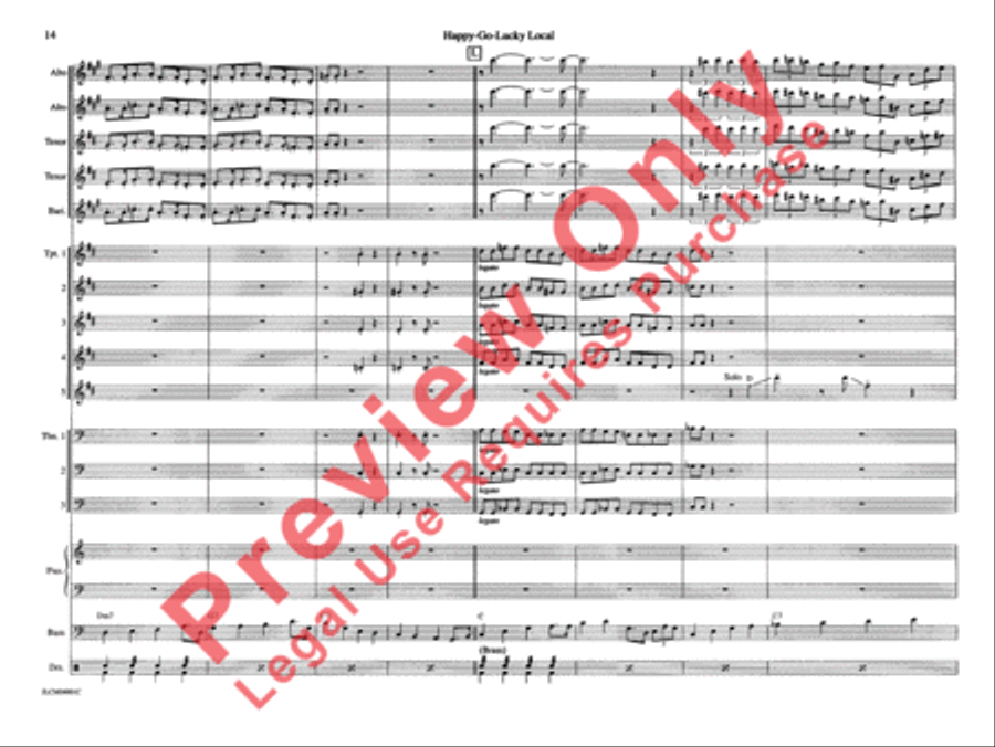 Happy-Go-Lucky Local (from Deep South Suite) Jazz Ensemble scores gallery preview page 21