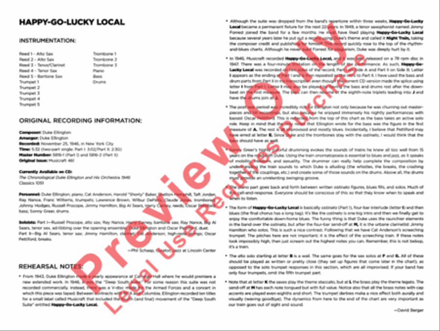 Happy-Go-Lucky Local (from Deep South Suite) Jazz Ensemble scores gallery preview page 6