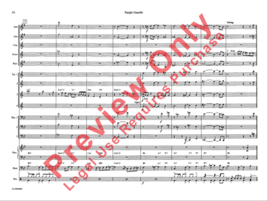 Purple Gazelle Purple Gazelle Jazz Ensemble scores gallery preview page 15