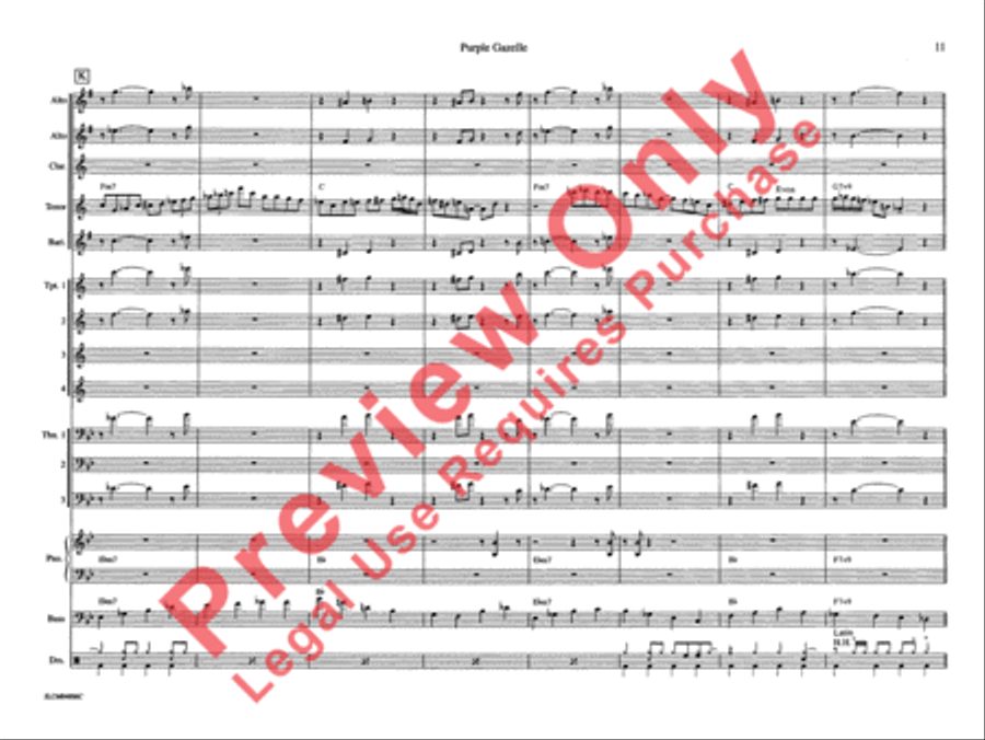 Purple Gazelle Purple Gazelle Jazz Ensemble scores gallery preview page 16
