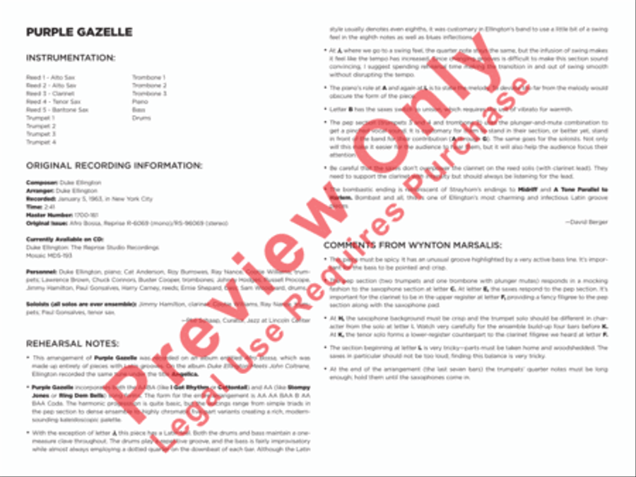 Purple Gazelle Purple Gazelle Jazz Ensemble scores gallery preview page 5