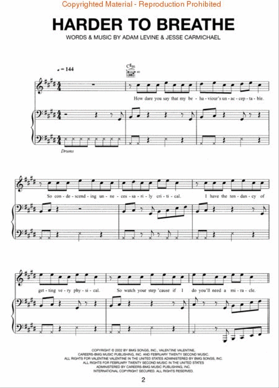 Maroon 5 – Songs About Jane Piano, Vocal, Guitar scores gallery preview page 3