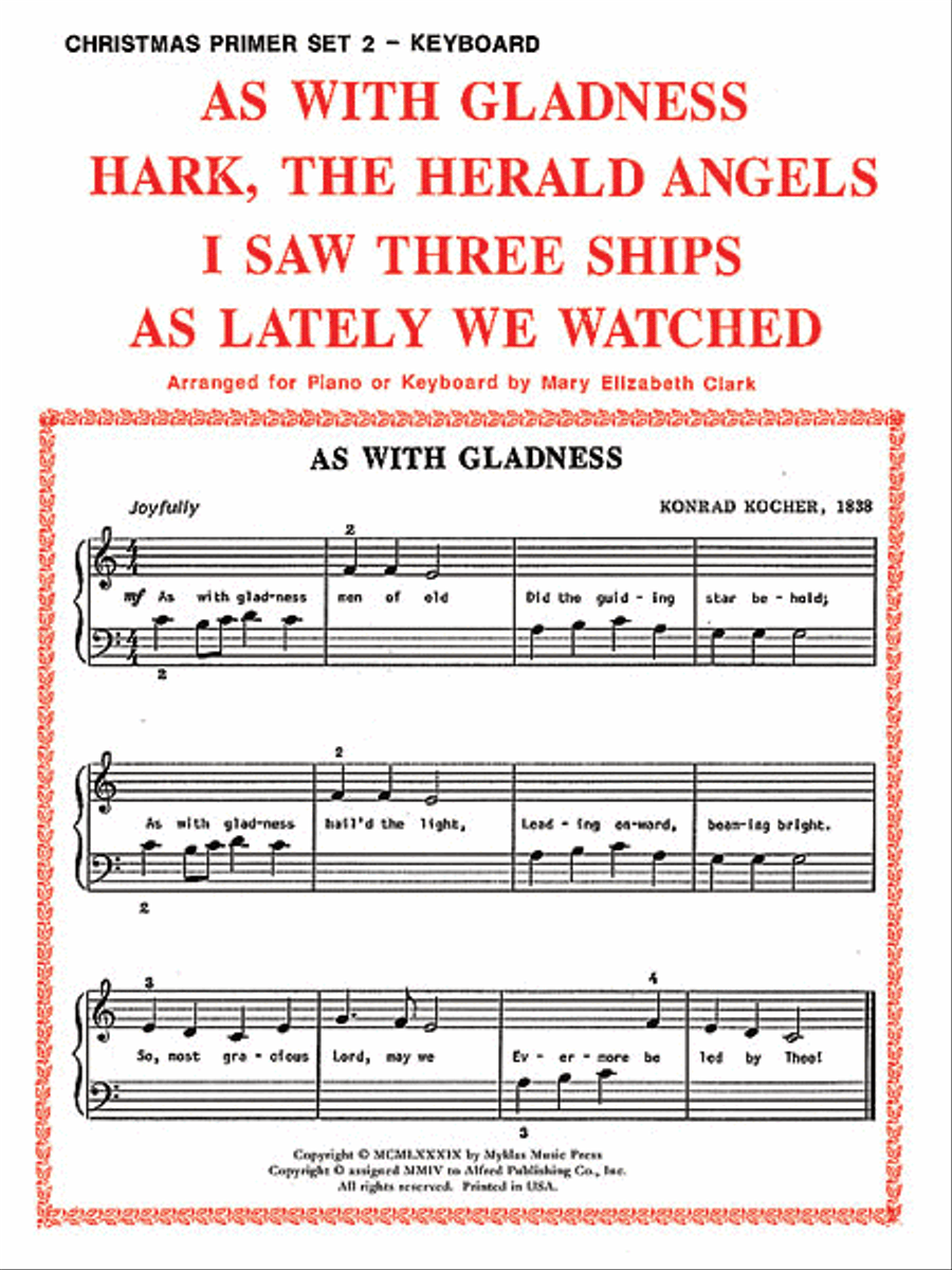 Christmas Primer, Set 2 Easy Piano scores gallery preview page 1