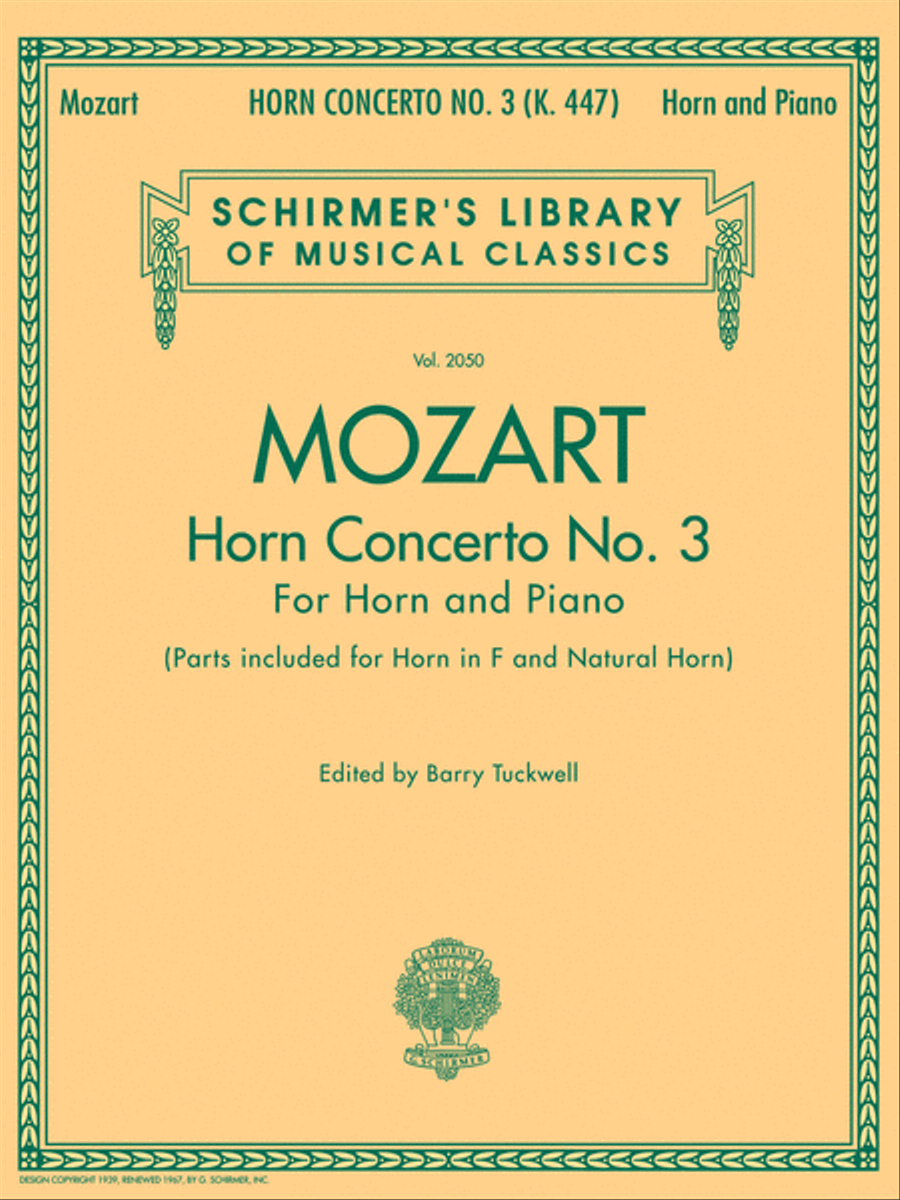 Concerto No. 3, K. 447 Concerto No. 3, K. 447 Horn scores gallery preview page 1
