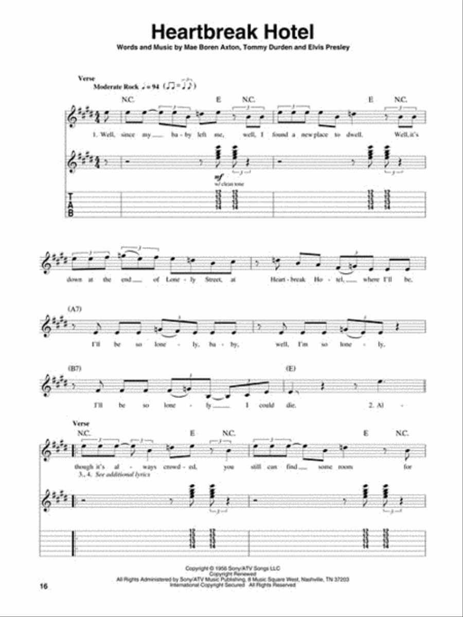 Elvis Presley Guitar Tablature scores gallery preview page 4