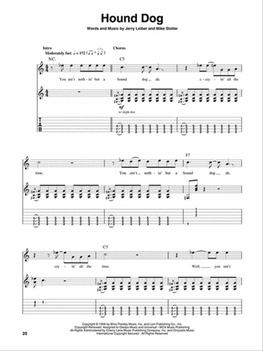 Elvis Presley Guitar Tablature scores gallery preview page 5