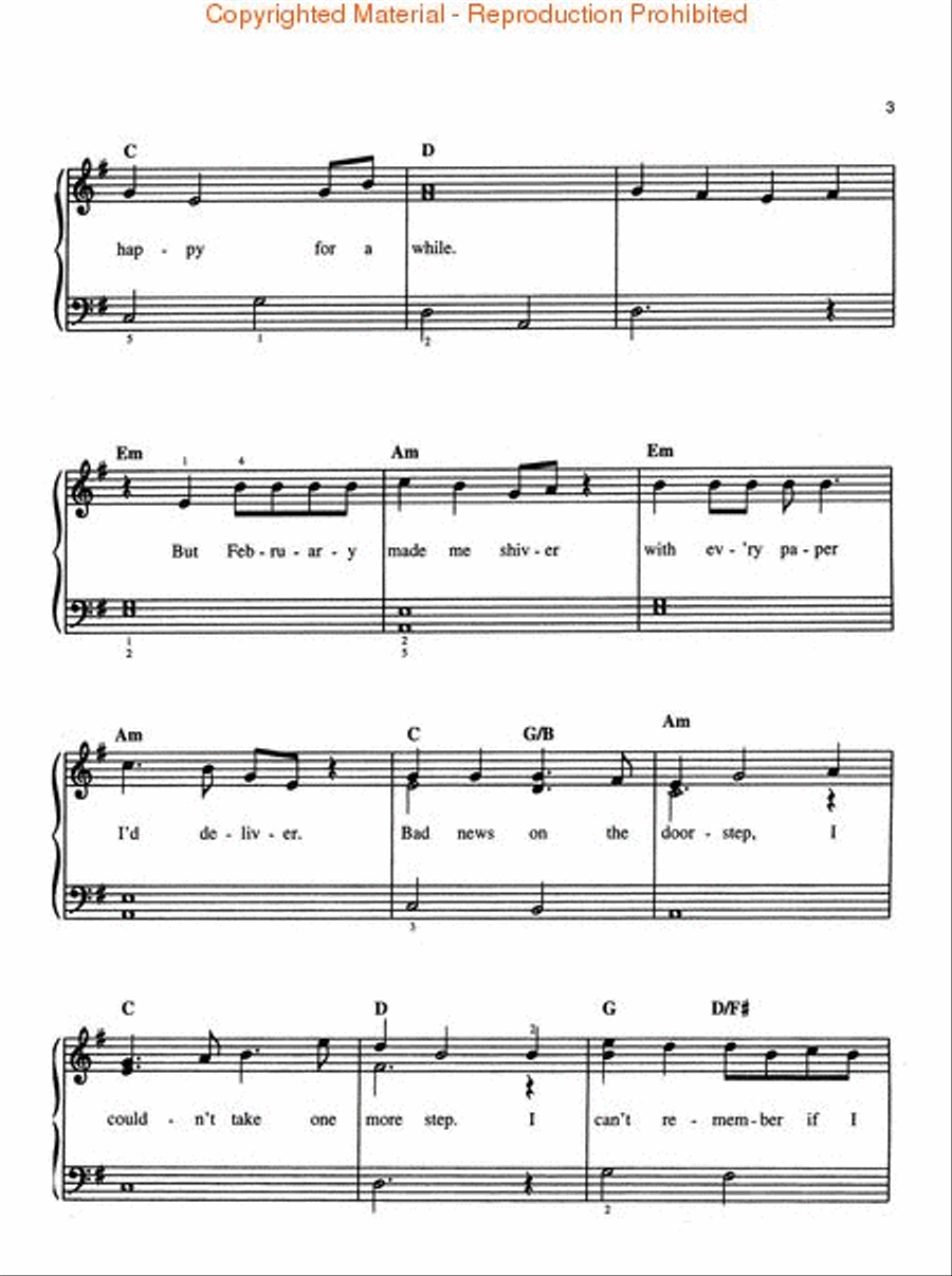 American Pie Piano, Vocal, Guitar scores gallery preview page 3