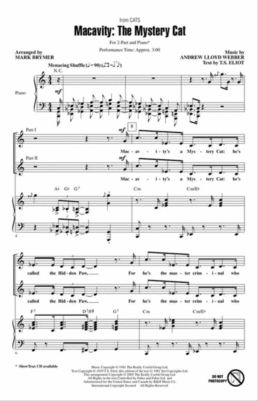 Macavity: The Mystery Cat 2-Part scores gallery preview page 4