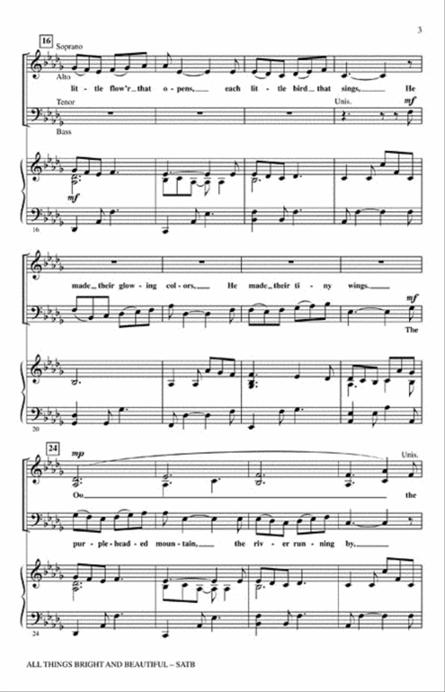 All Things Bright and Beautiful 4-Part scores gallery preview page 3
