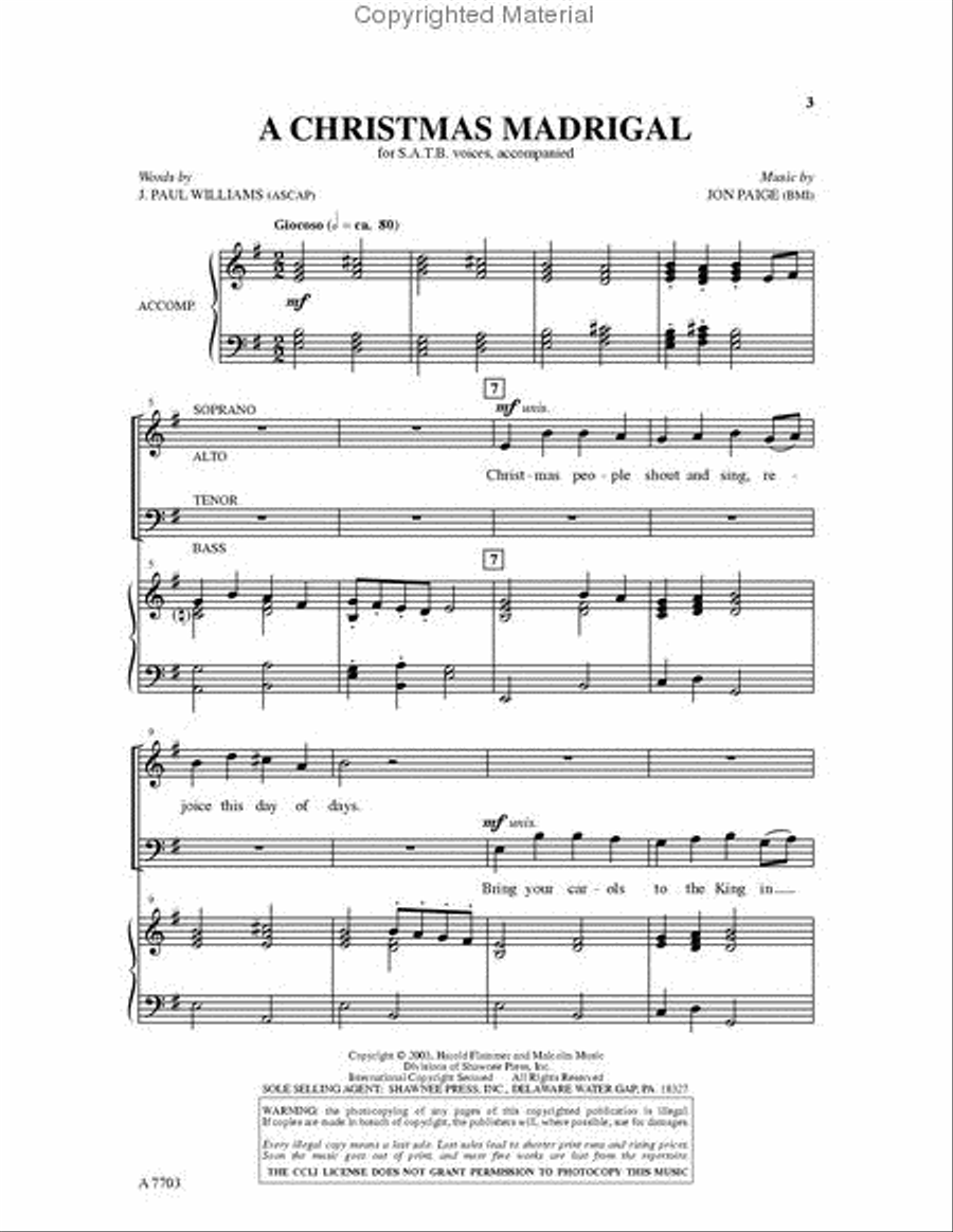 A Christmas Madrigal A Christmas Madrigal 4-Part scores gallery preview page 2