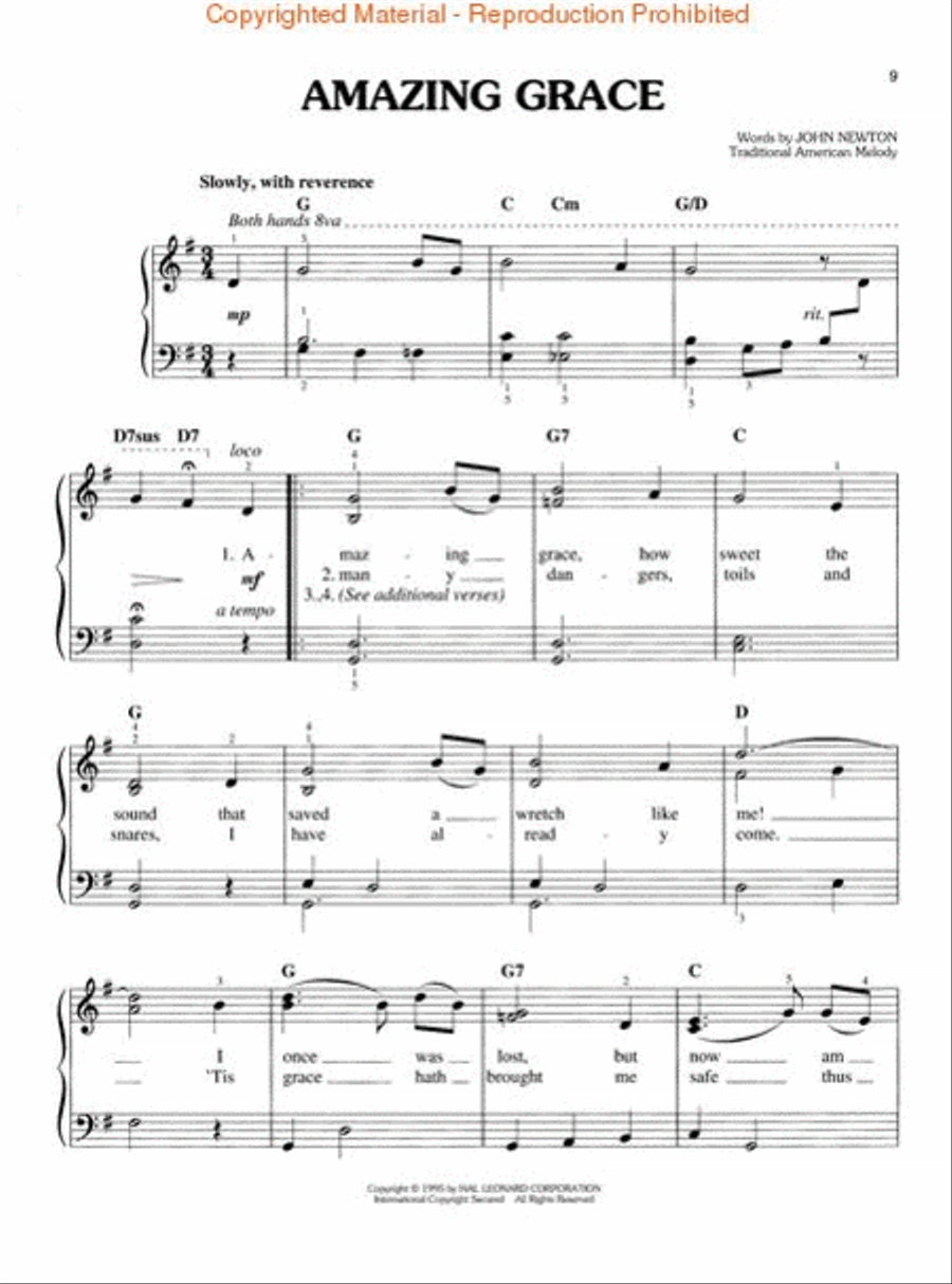 The Best Hymns Ever Easy Piano scores gallery preview page 4