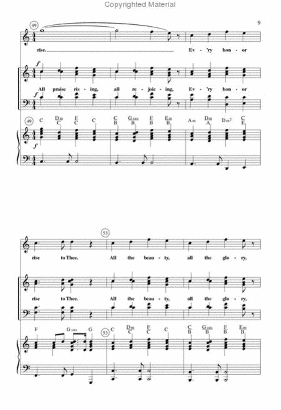 All Praise Rising (Anthem) 4-Part scores gallery preview page 2