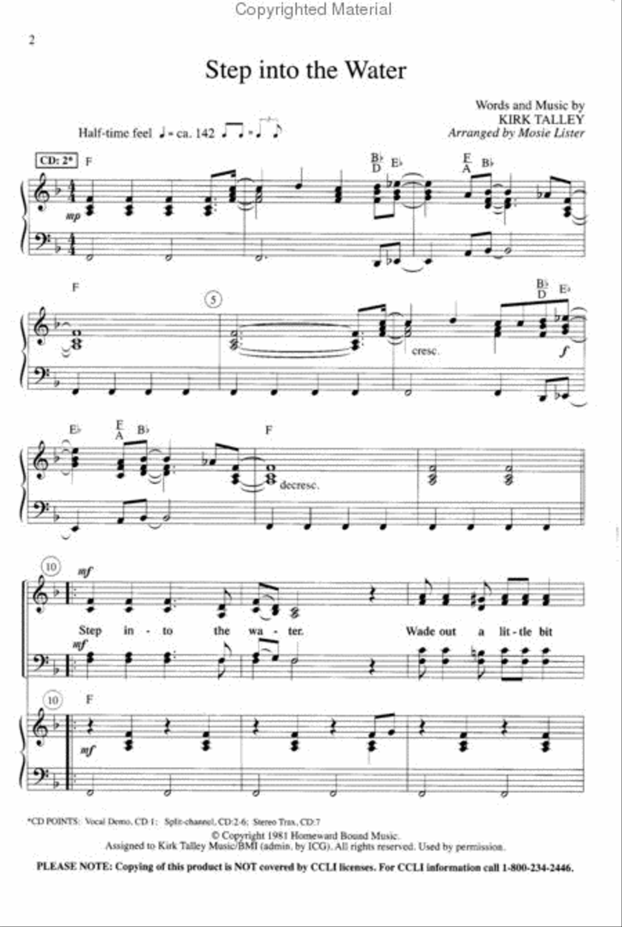 Step Into the Water (Anthem) 4-Part scores gallery preview page 2