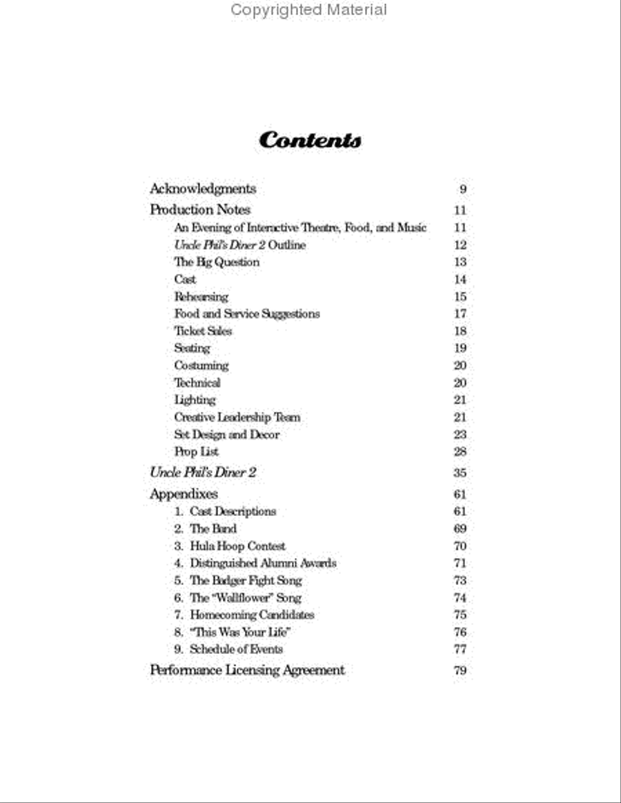Uncle Phil's Diner 2, Interactive Dinner Theatre Collection / Songbook scores gallery preview page 2