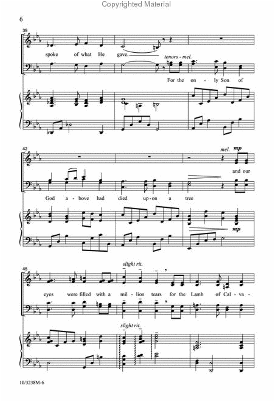 Tears Slowly Fall 4-Part scores gallery preview page 6
