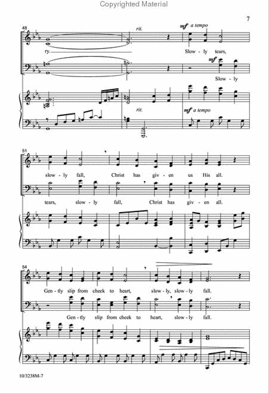 Tears Slowly Fall 4-Part scores gallery preview page 7