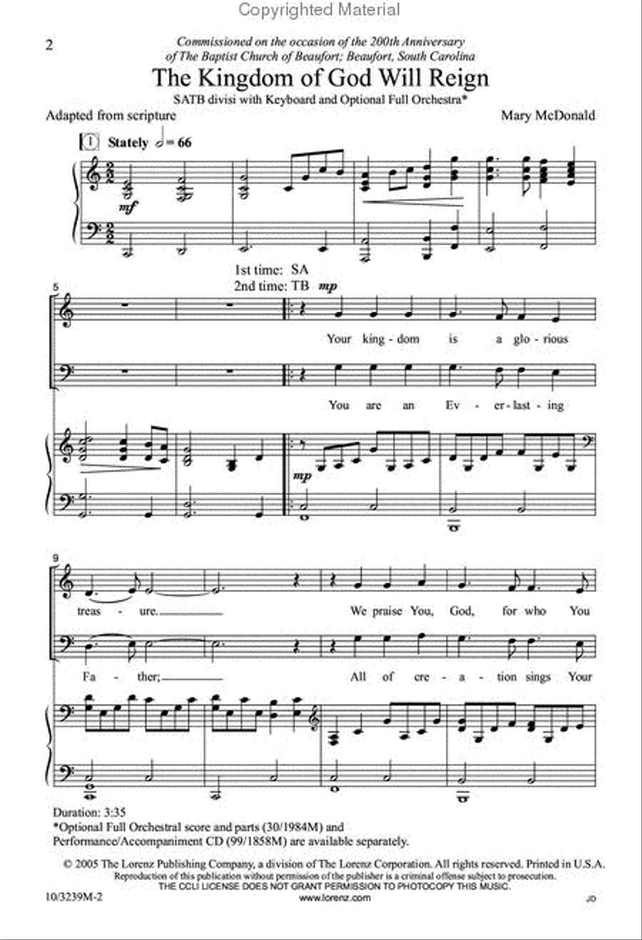 The Kingdom of God Will Reign Divisi scores gallery preview page 2