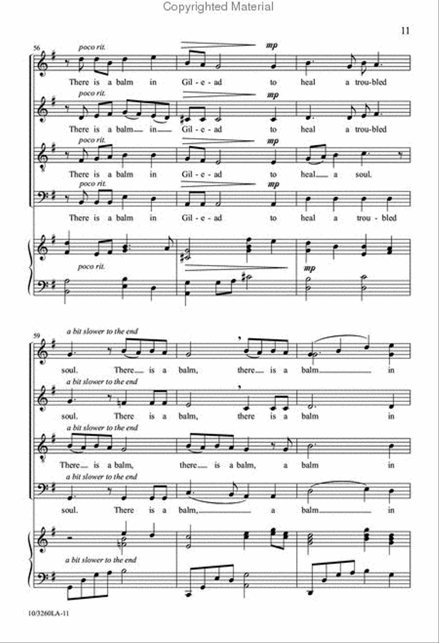 There Is a Balm in Gilead 4-Part scores gallery preview page 11