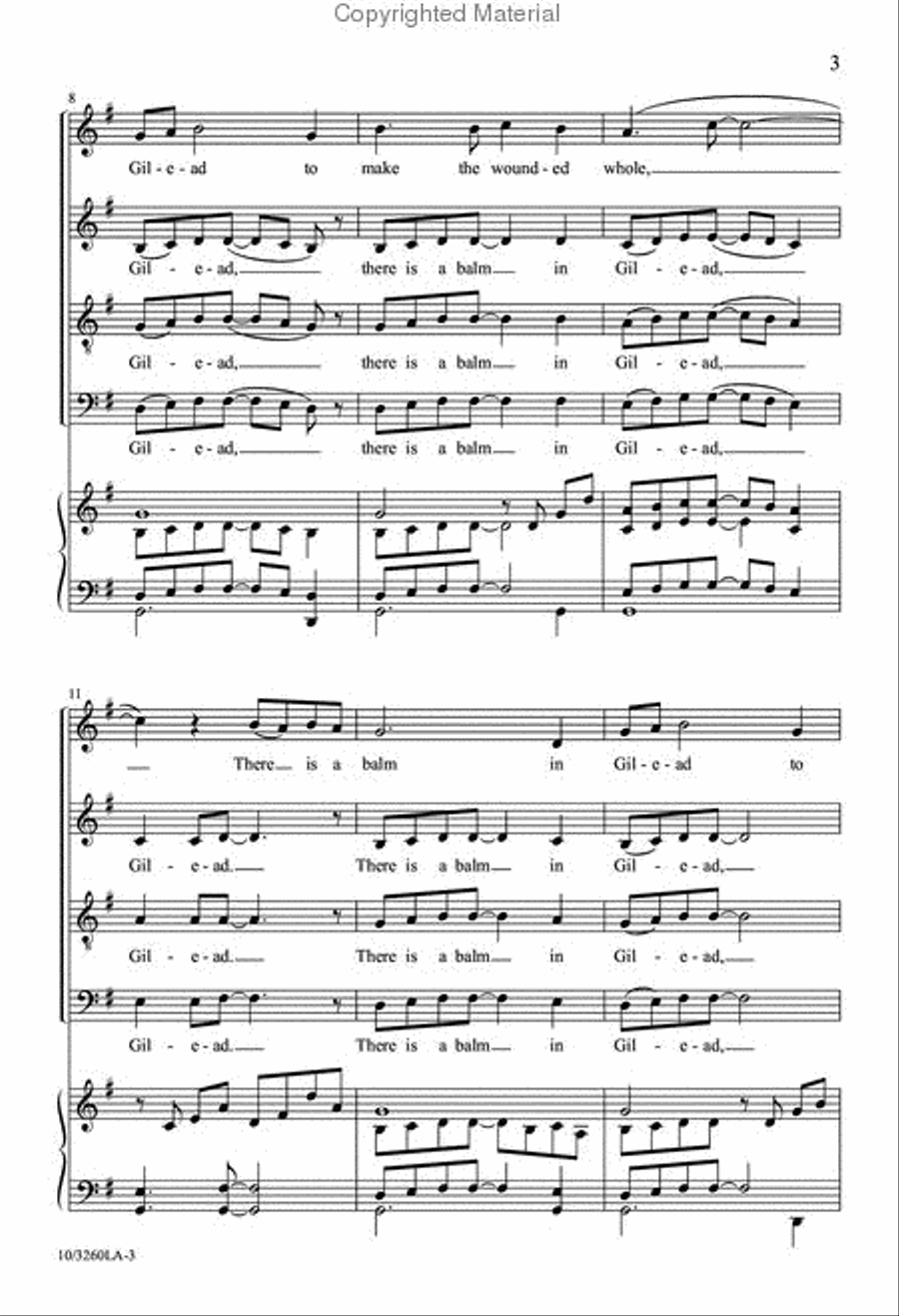 There Is a Balm in Gilead 4-Part scores gallery preview page 3