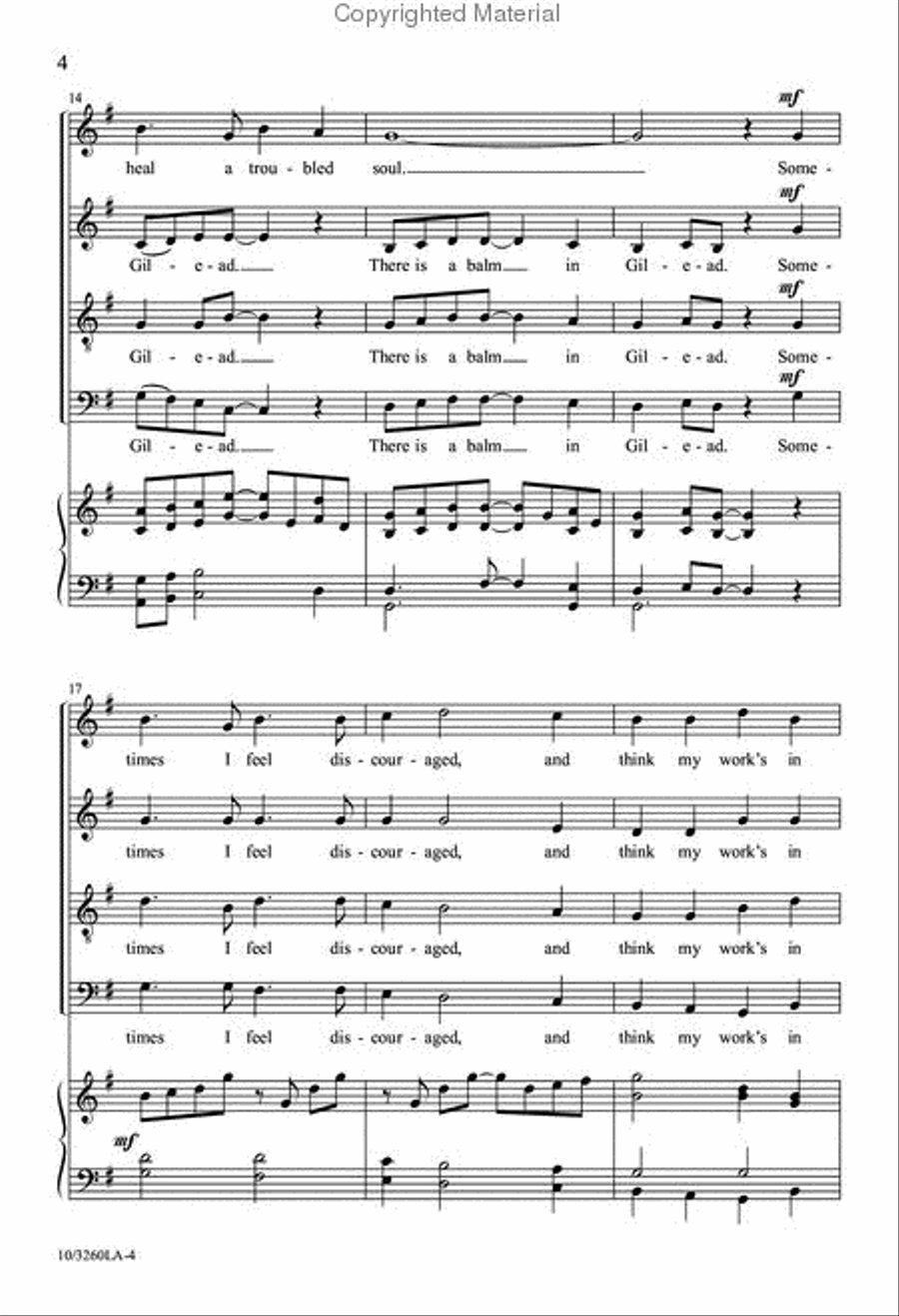 There Is a Balm in Gilead 4-Part scores gallery preview page 4