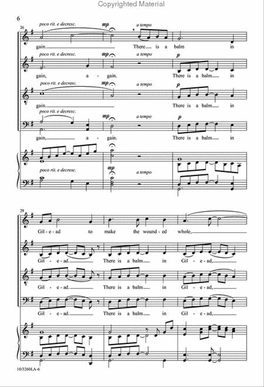 There Is a Balm in Gilead 4-Part scores gallery preview page 6