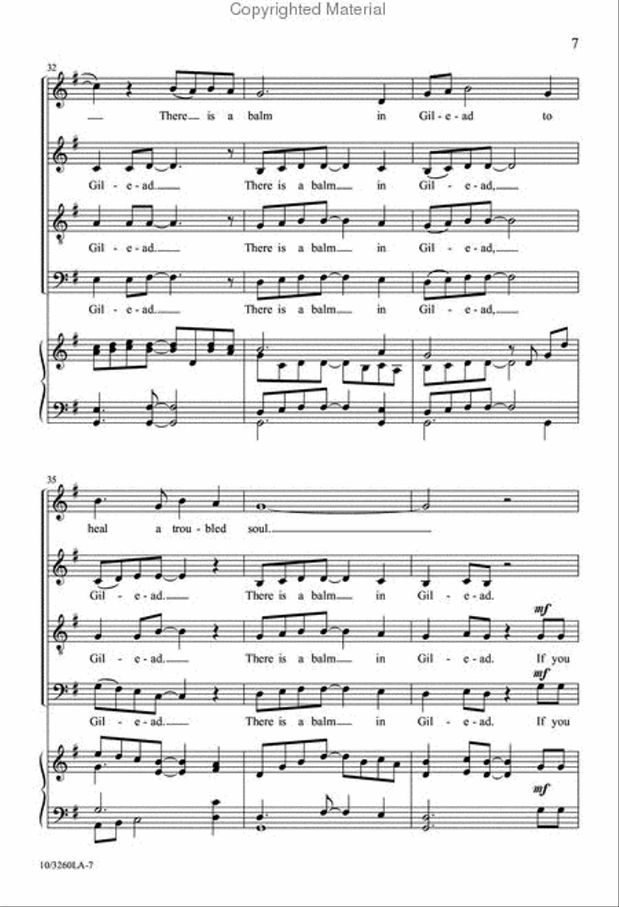 There Is a Balm in Gilead 4-Part scores gallery preview page 7
