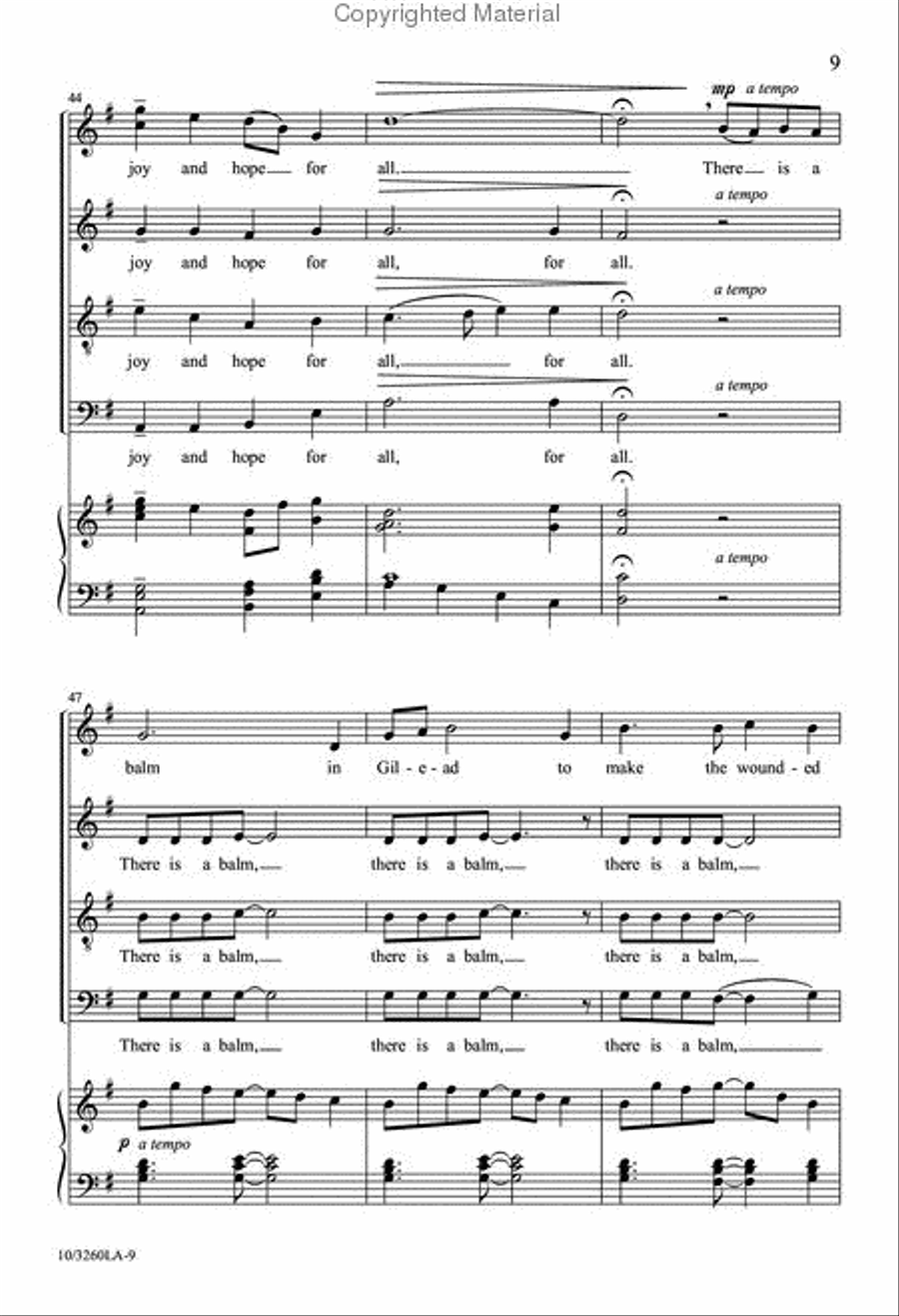 There Is a Balm in Gilead 4-Part scores gallery preview page 9