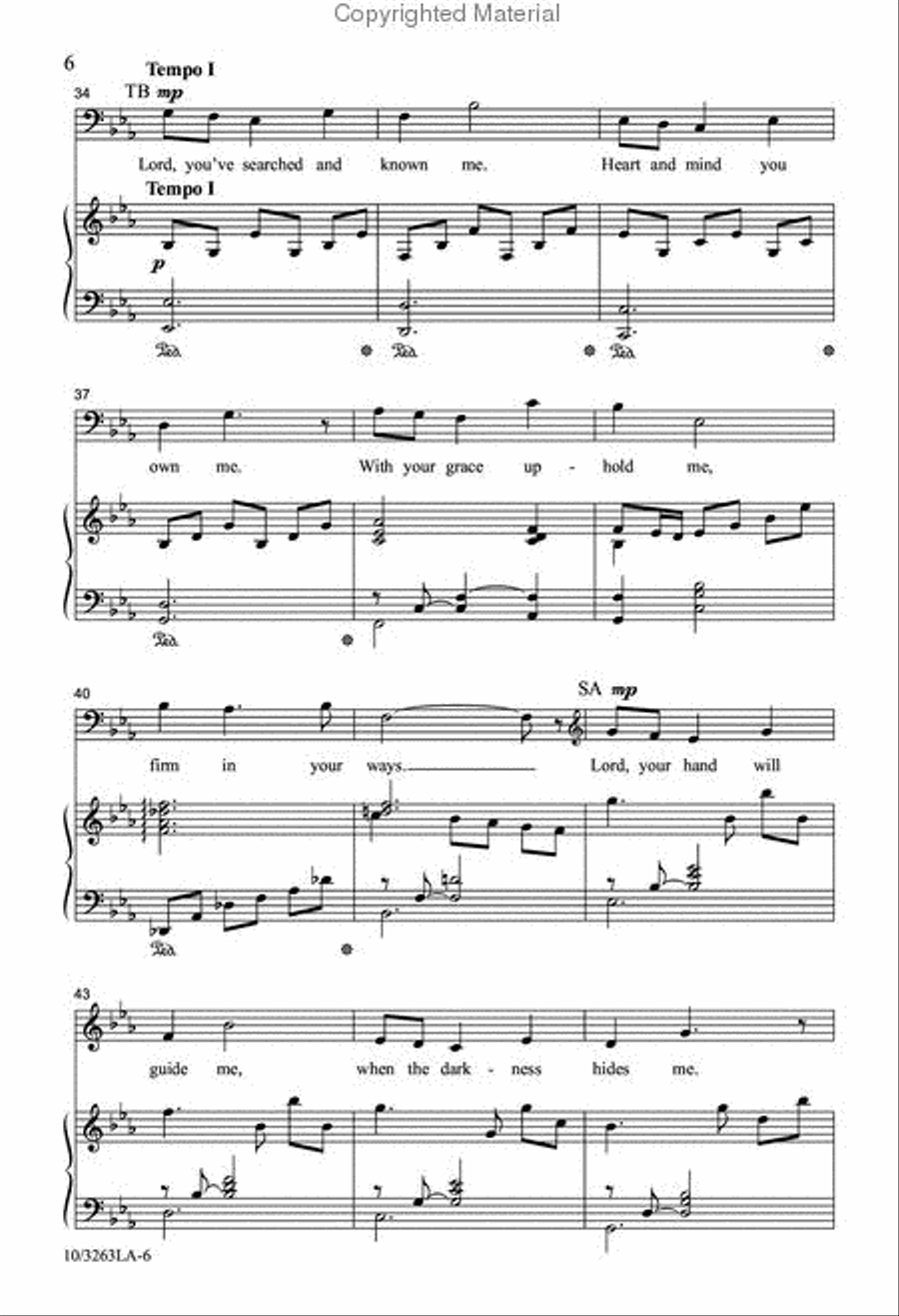 Lord, You've Searched and Known Me 4-Part scores gallery preview page 5