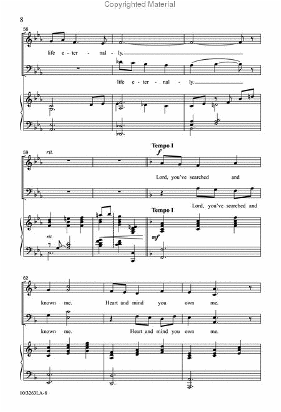 Lord, You've Searched and Known Me 4-Part scores gallery preview page 7