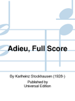 Adieu, Full Score