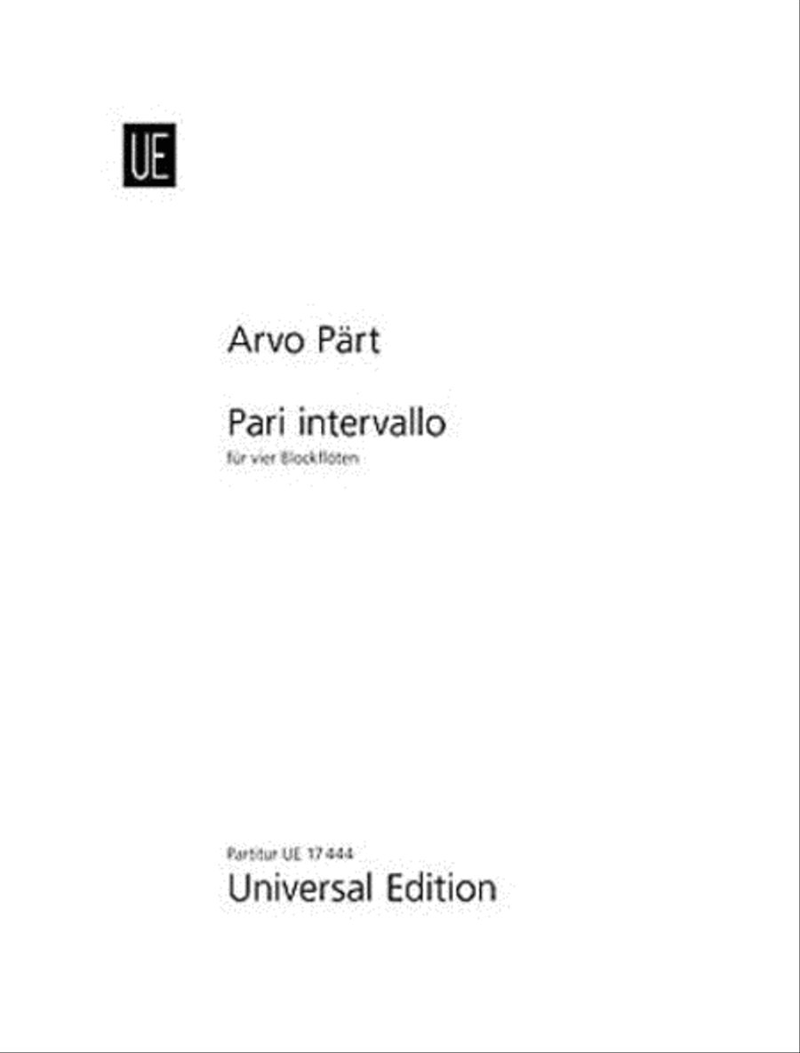Pari Intervallo - Recorder Quartet Chamber Music scores gallery preview page 1