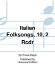 Italian Folksongs, 10, 2 Rcdr