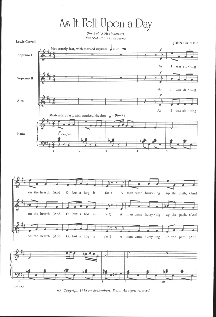 As It Fell Upon a Day (SSA) SSA scores gallery preview page 2