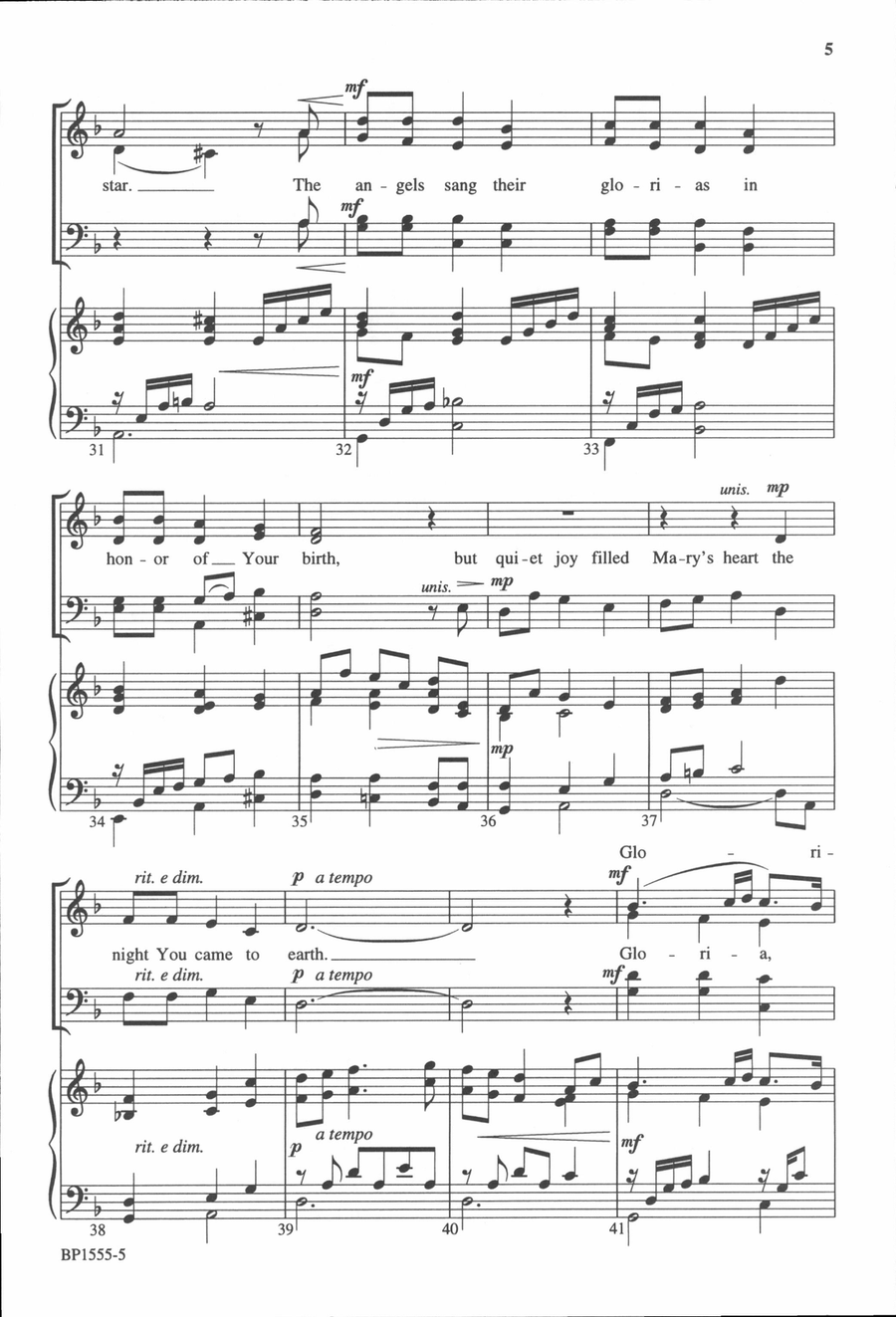 A Christmas Prayer A Christmas Prayer 4-Part scores gallery preview page 5