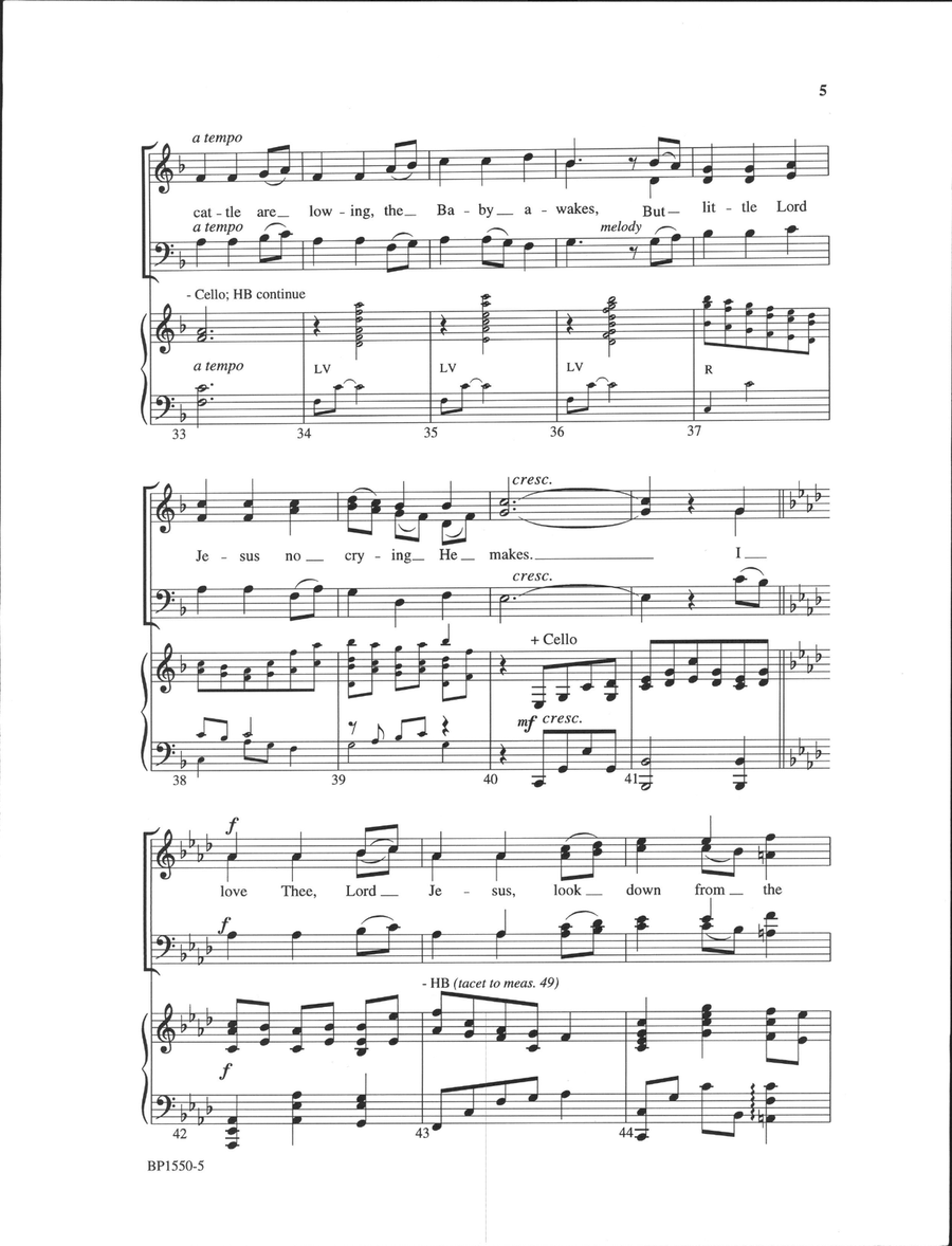 Away in a Manger - Helvey 4-Part scores gallery preview page 5