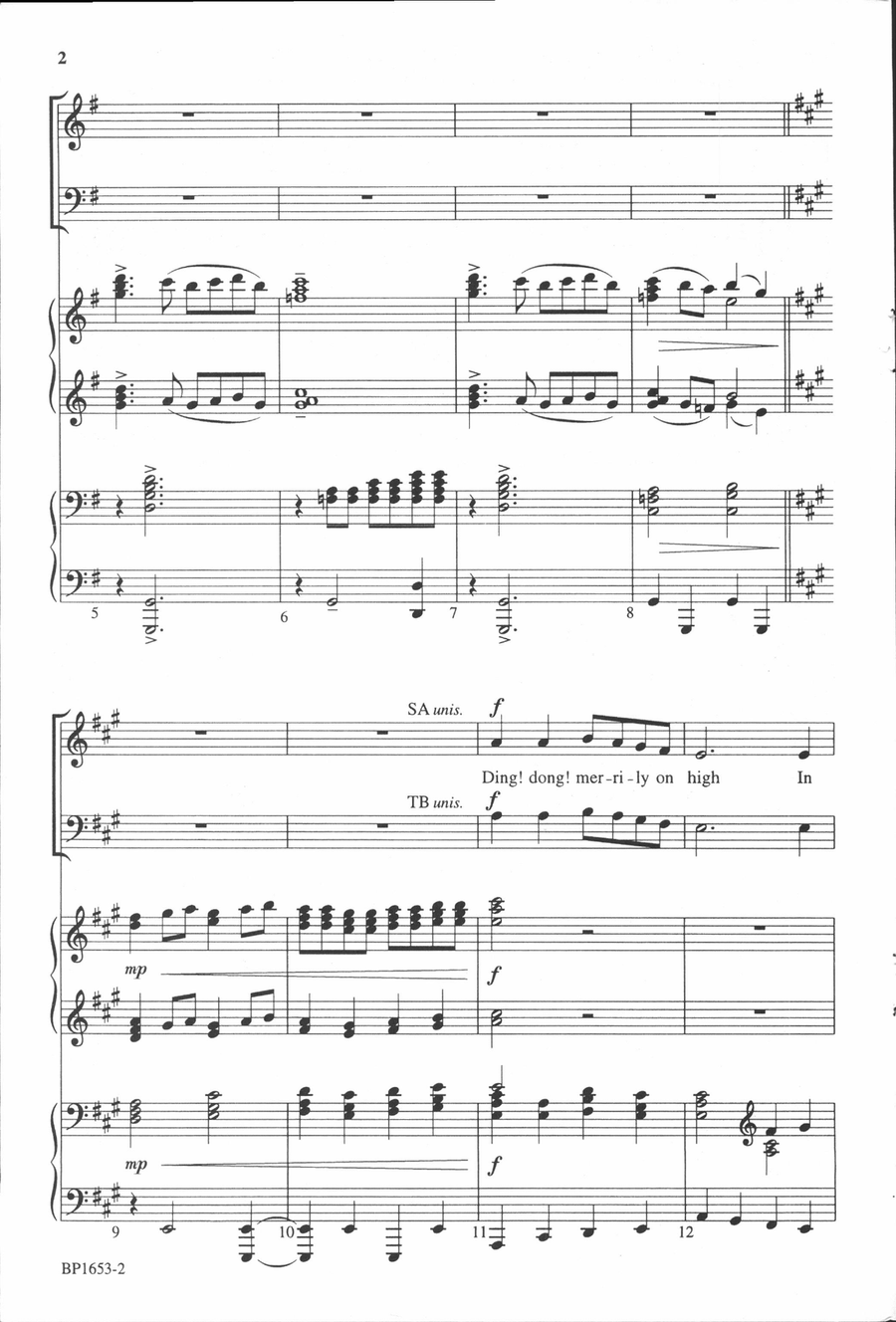 Ding! Dong! Merrily on High - SATB 4-Part scores gallery preview page 3
