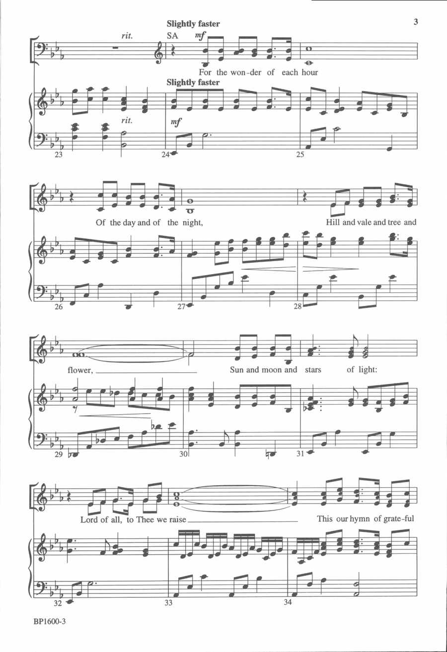 For the Beauty of the Earth (Curry) 4-Part scores gallery preview page 4